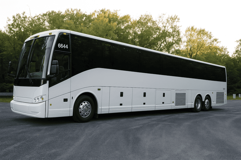 exterior of Charter Bus Rental Menifee coach bus